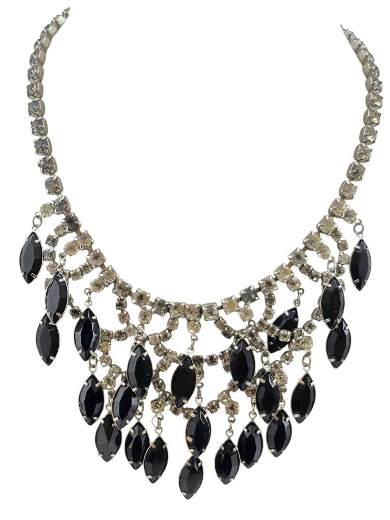 Vintage Juliana Rhinestone Waterfall Bib Necklace (A9154)